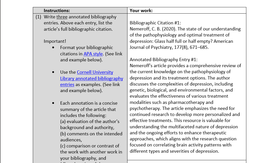 Annotated Bibliography