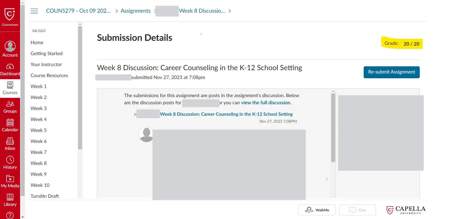 COUN5279- Week 8 Discussion- Career Counseling in the K-12 School Setting