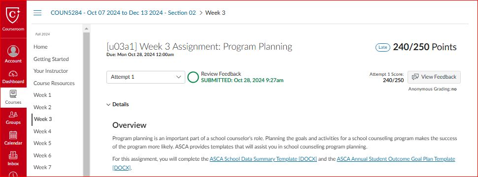 Week 3 Assignment: Program Planning