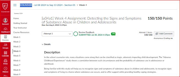 Week 4 Assignment Detecting Signs and Symptoms