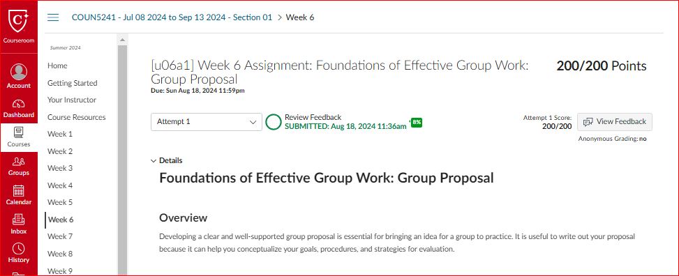 Week 6 Assignment Foundations of Effective Group Work