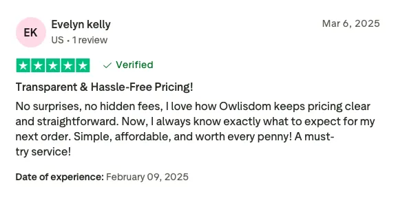 A Verified Trustpilot Review