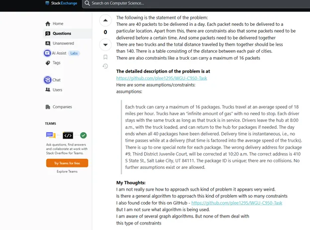 None of the algorithms I know fit all these constraints: A concerned student on Stack Exchange