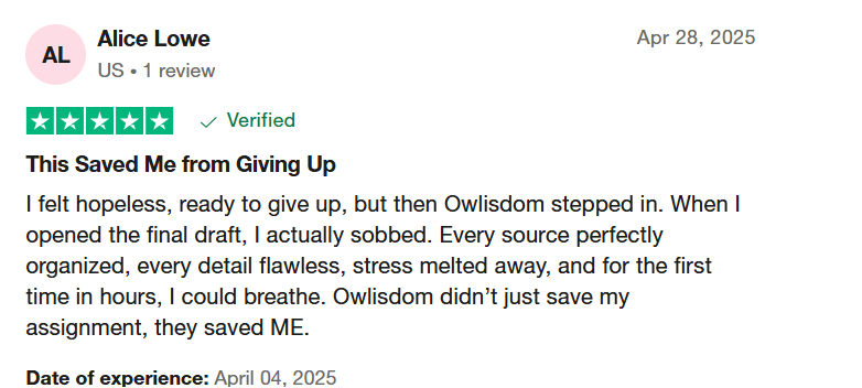 Student Reviews on Owlisdom support