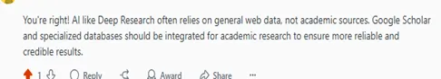 a person expressing about research database
