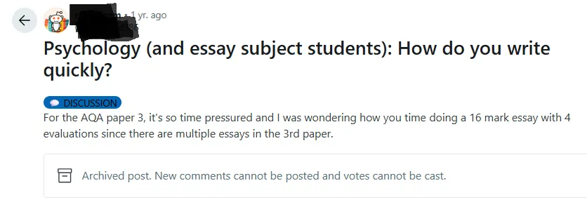 Student telling about time-pressured work and multiple essays within the deadline.