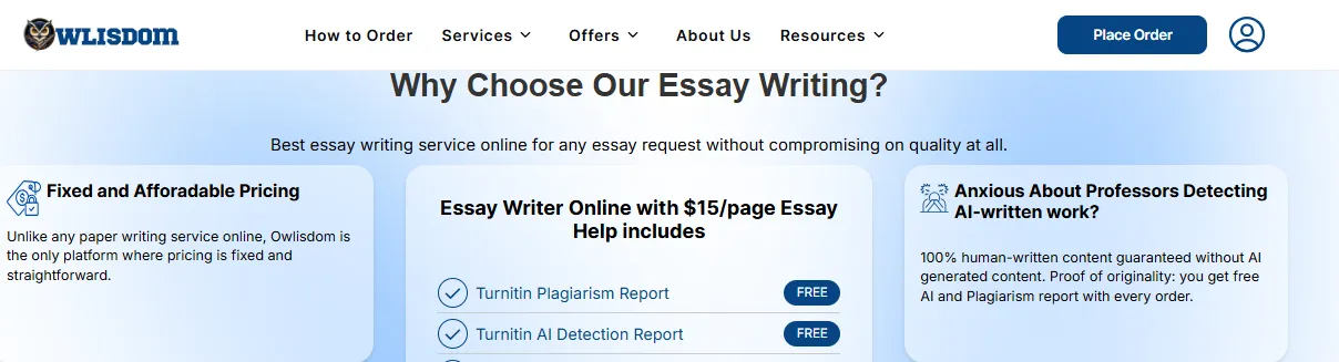 Image showing the price per page offered by Owlisdom