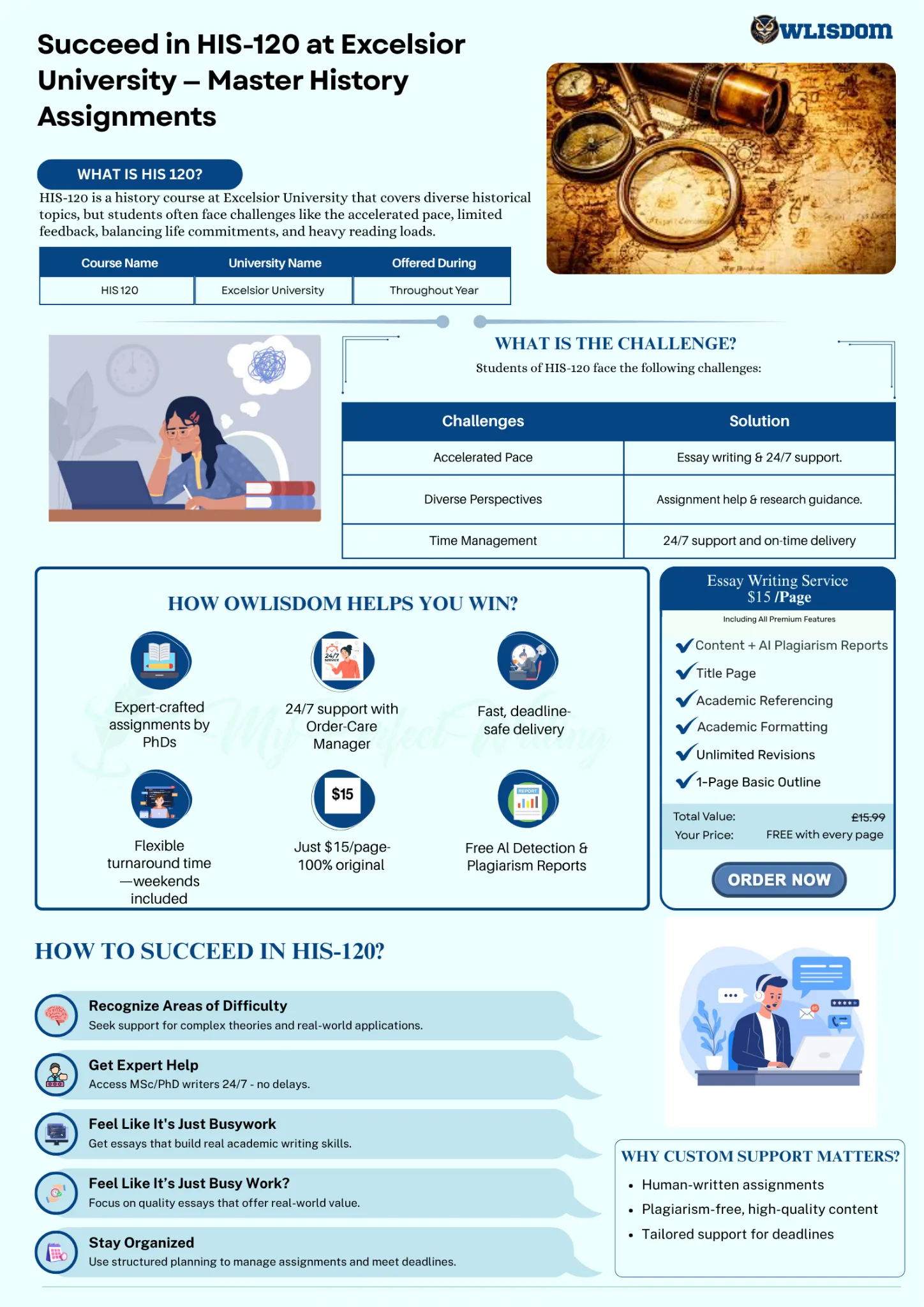 Summary of HIS-120 Challenges and Owlisdom’s Solutions