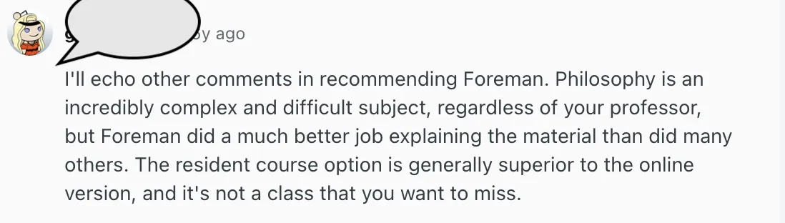 A Student’s Opinion on PHIL-201 on Reddit