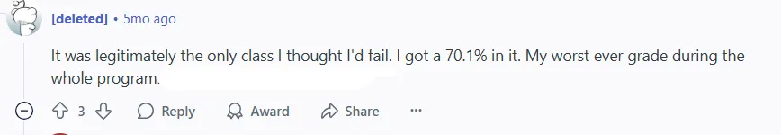 >Reddit             user says CYB 310 was tough