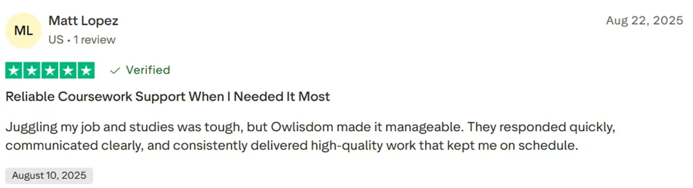 Matt Lopez - A satisfied customer of Owlisdom