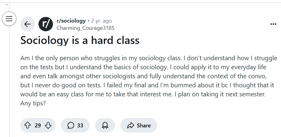 Writing and argumentation skills matter in sociology