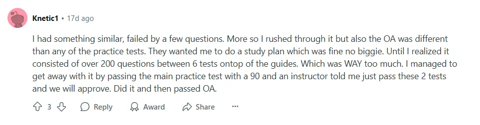 WGU student on Reddit
